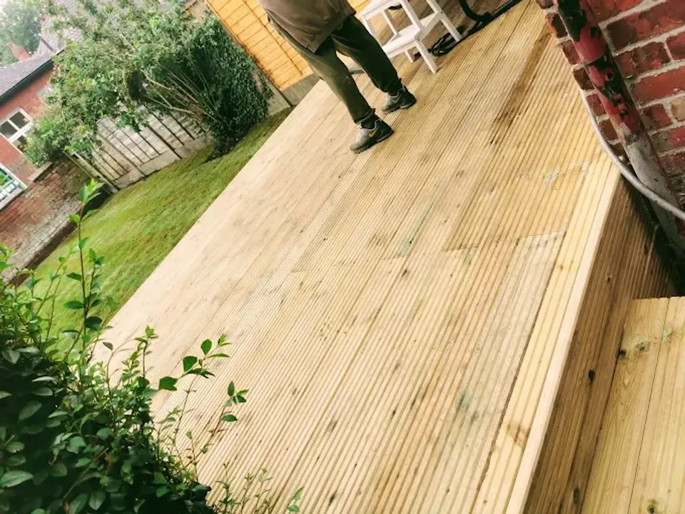 New timber decking boards up close