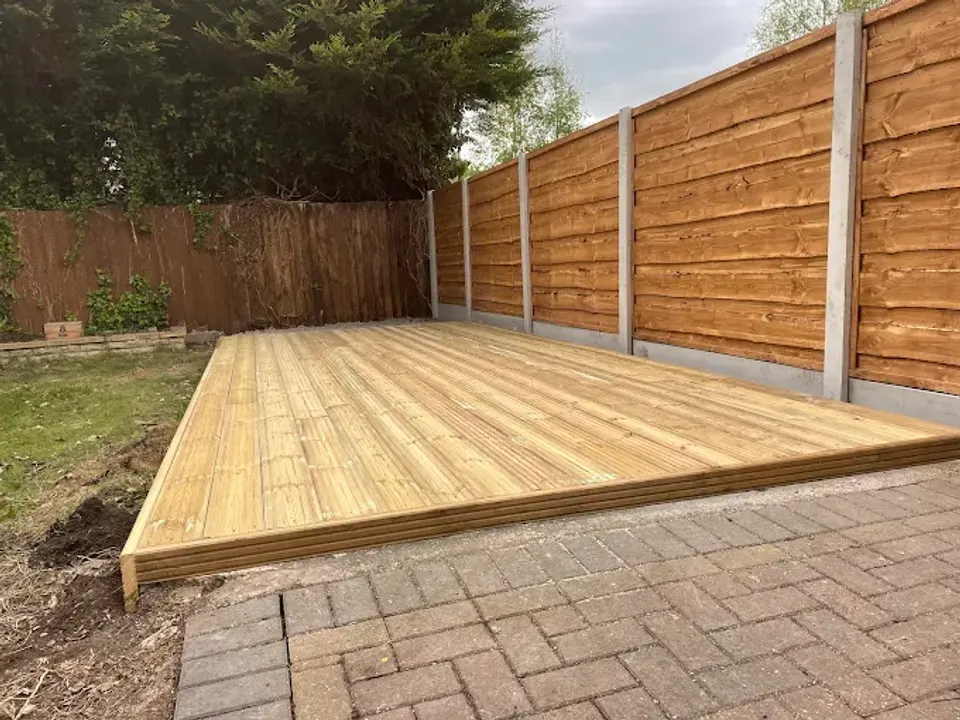 New timber decking with close-board fencing